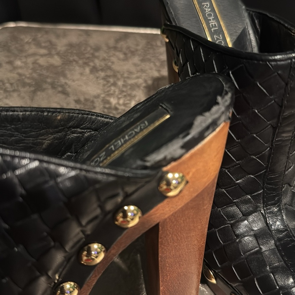Woven leather high clogs - Picture 5 of 5